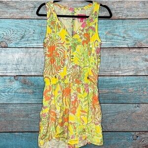 Lilly Pulitzer Target Happy Place Romper S Challis Floral Limited Edition Yellow